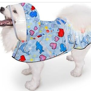 Eiaayer Dog Raincoat, Adjustable Rain Jacket With Hooded Double Layer XXL/402-1